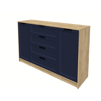 Тумба Тренд КТ-Т160 (Дуб золотой ЛДСП/ Индиго ЛМДФ) Ш1600 В1020 Г451